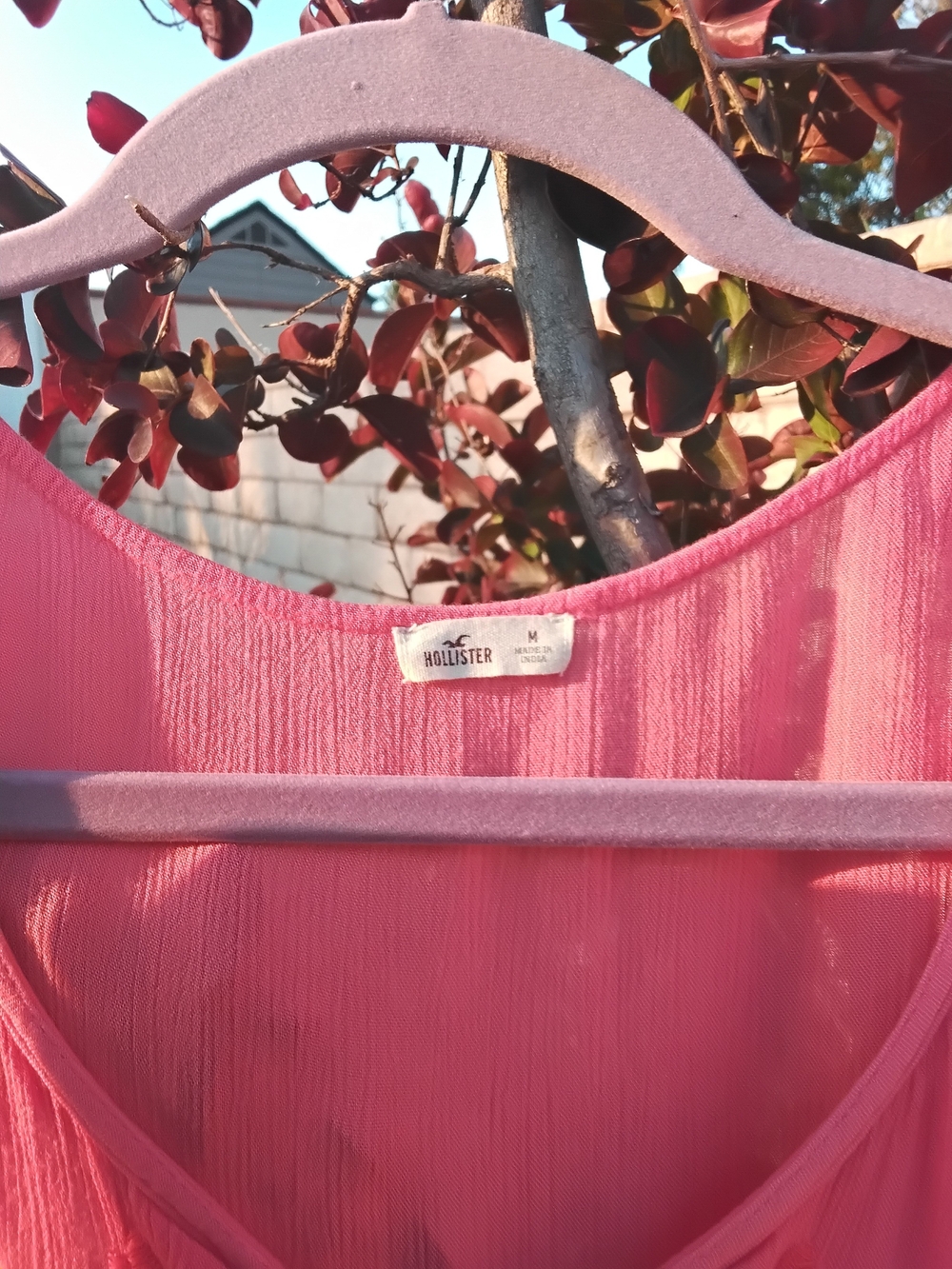 Hollister Embroiderer Mini Dress In Beautifull Coral/Salmon Shade. - Picture 3 of 7